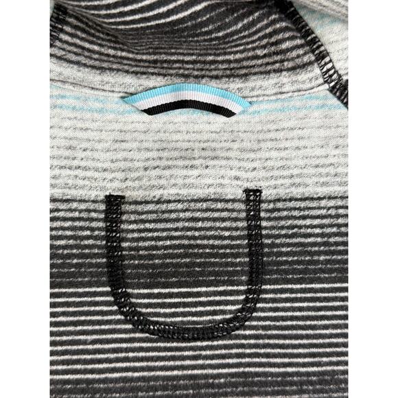 Ivivva by Lululemon Zip Up Scuba Hoodie Jacket‎ Striped Kids Mint Black Youth 12 - Picture 10 of 10